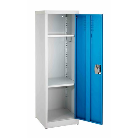 Adiroffice 48in H x 15in W Steel Single Tier Locker in Blue, 2PK ADI629-01-BLU-2PK
